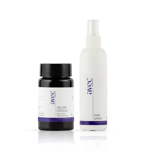 AVEC Joint & Muscle Relief Combo – Pain Relief Spray + Sallaki 500mg Tablets
