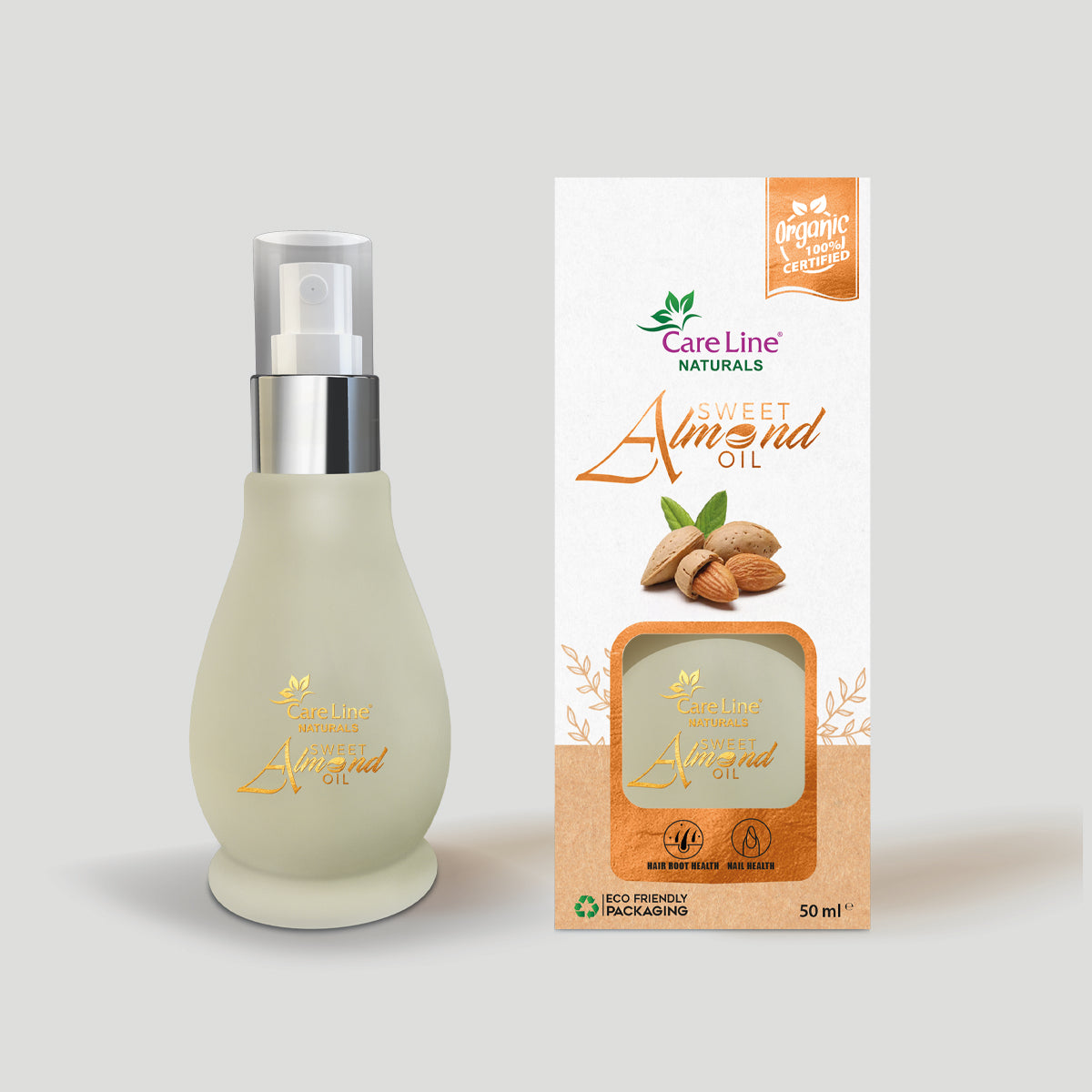 CareLine Naturals Sweet Almond Oil – 100% Pure & Organic 50ml