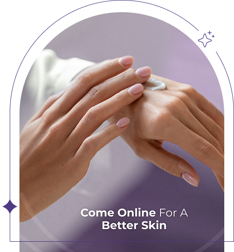 Applying skincare cream on hands