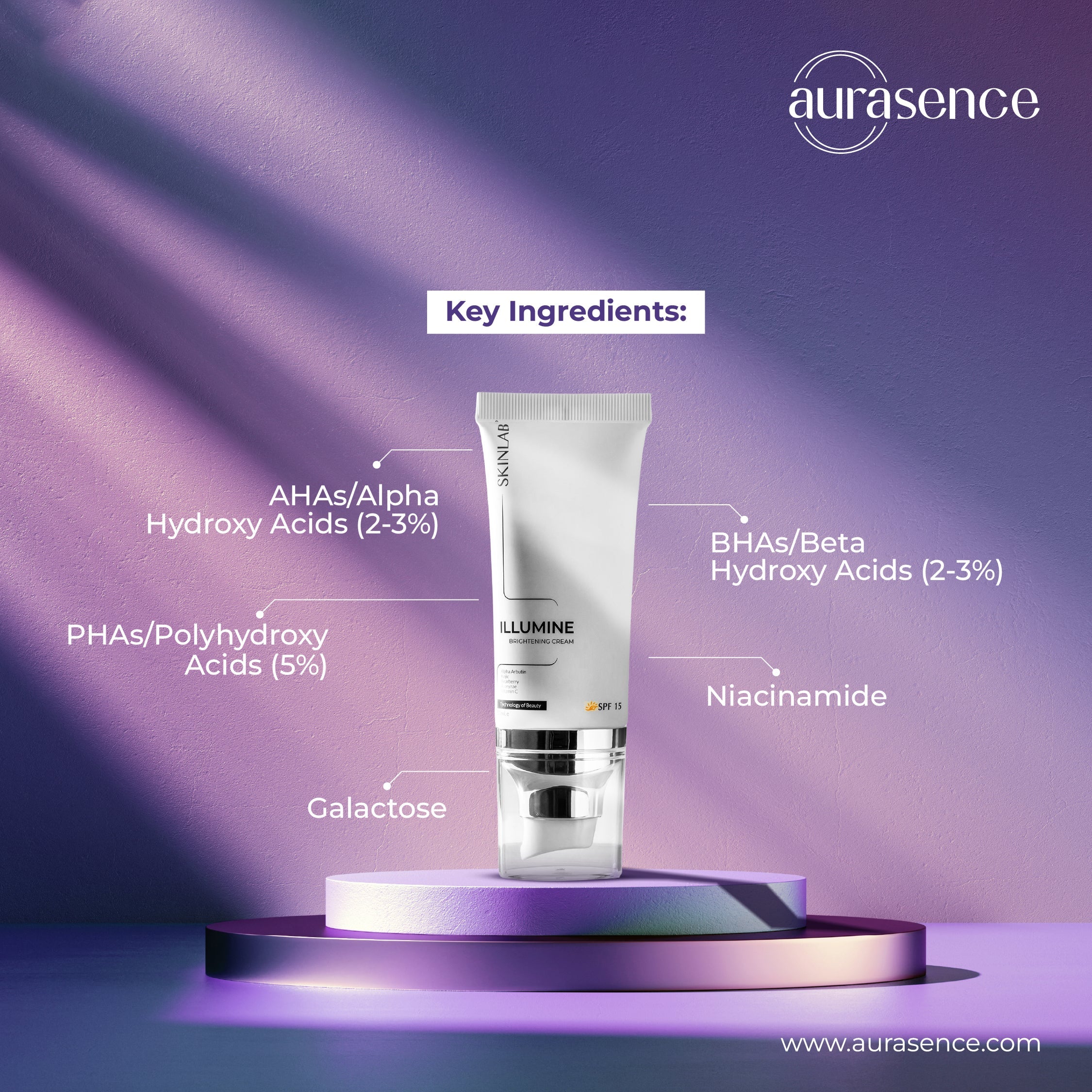 SKINLAB Illumine Brightening Cream SPF15 | Vitamin C, Kojic Acid & Alpha Arbutin | Anti-Pigmentation & Paraben-Free | 50ml