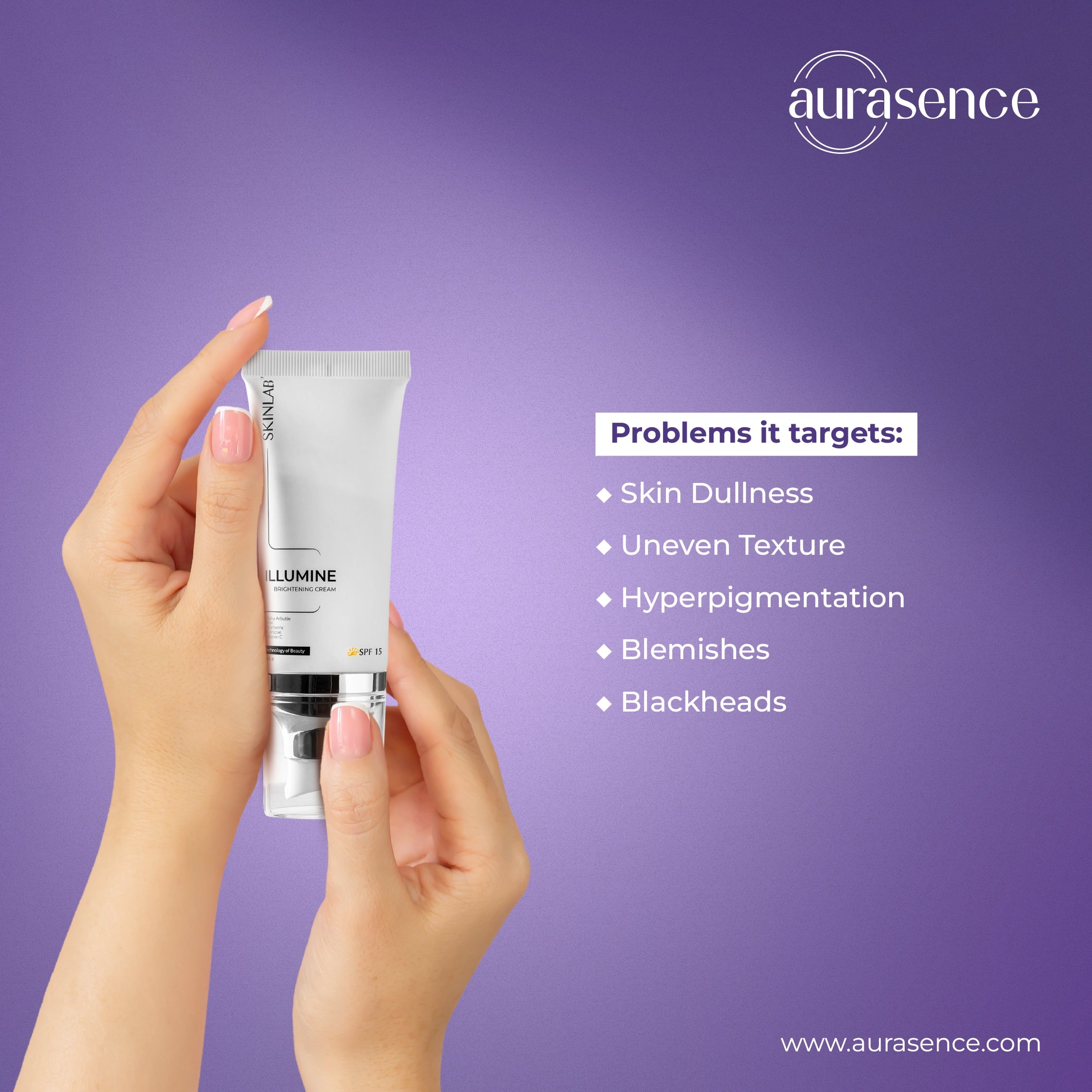 SKINLAB Illumine Brightening Cream SPF15 | Vitamin C, Kojic Acid & Alpha Arbutin | Anti-Pigmentation & Paraben-Free | 50ml