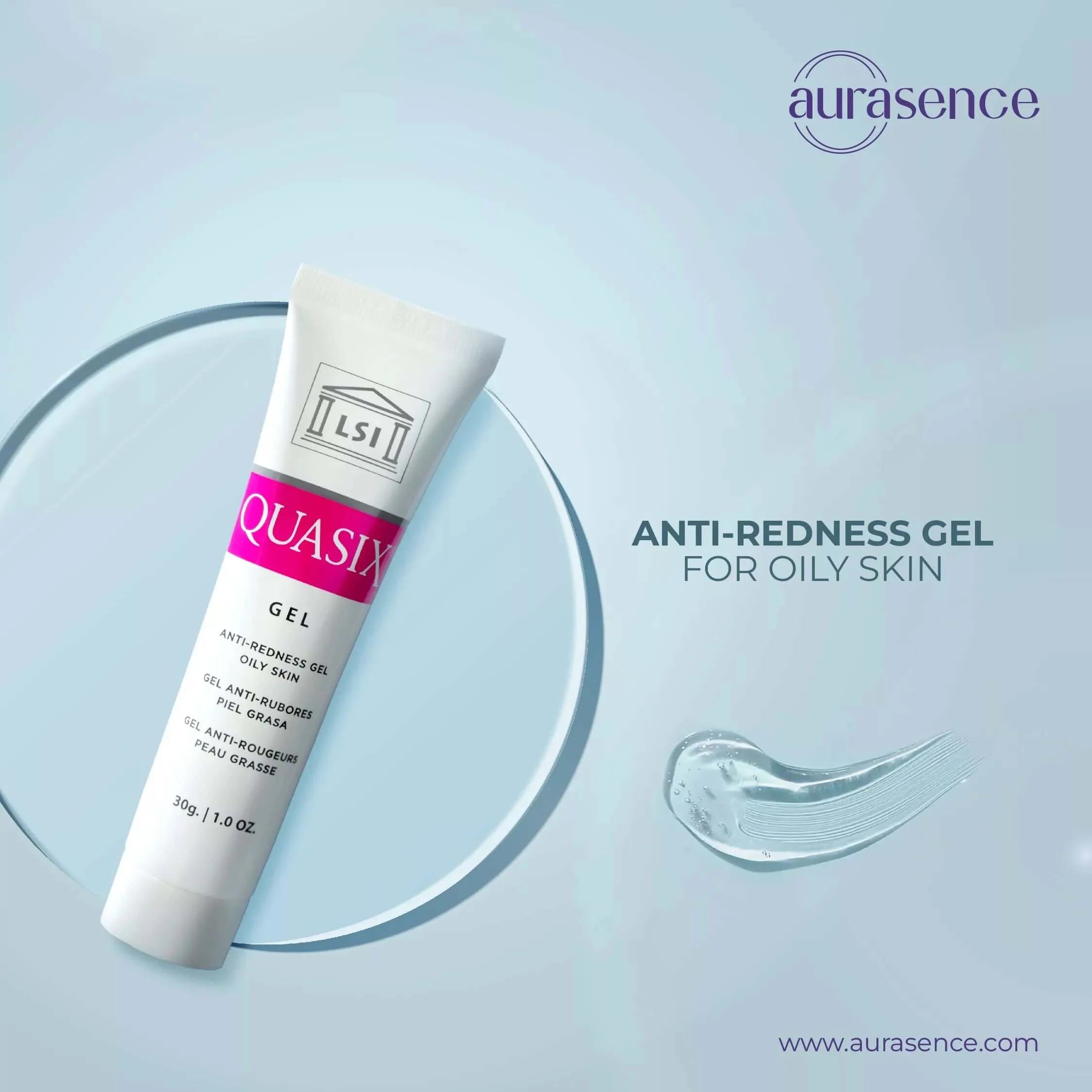 QUASIX Anti Redness Gel | Anti-Redness & Moisturizer for Oily Skin | Soothes Irritation & Hydrates Oily Skin | Quassia Amara extract – 30ml