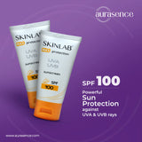 SKINLAB Sunscreen SPF 100 | Broad Spectrum UVA/UVB Protection | Water-Resistant & Transparent | For All Skin Types | 50ml