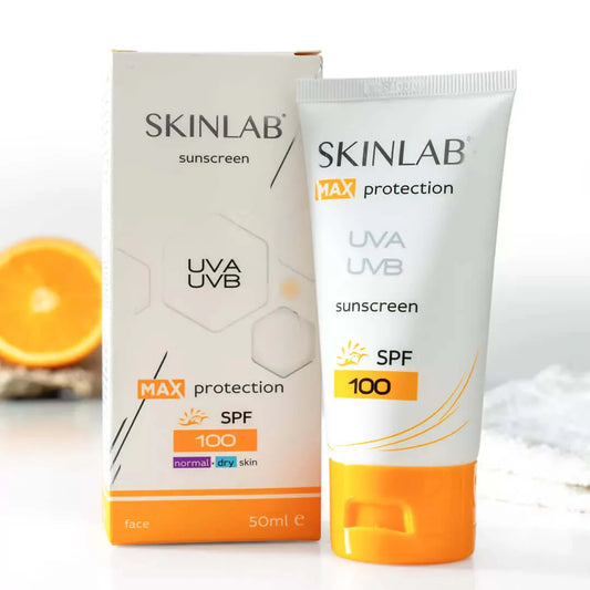 SKINLAB Sunscreen SPF 100 | Broad Spectrum UVA/UVB Protection | Water-Resistant & Transparent | For All Skin Types | 50ml