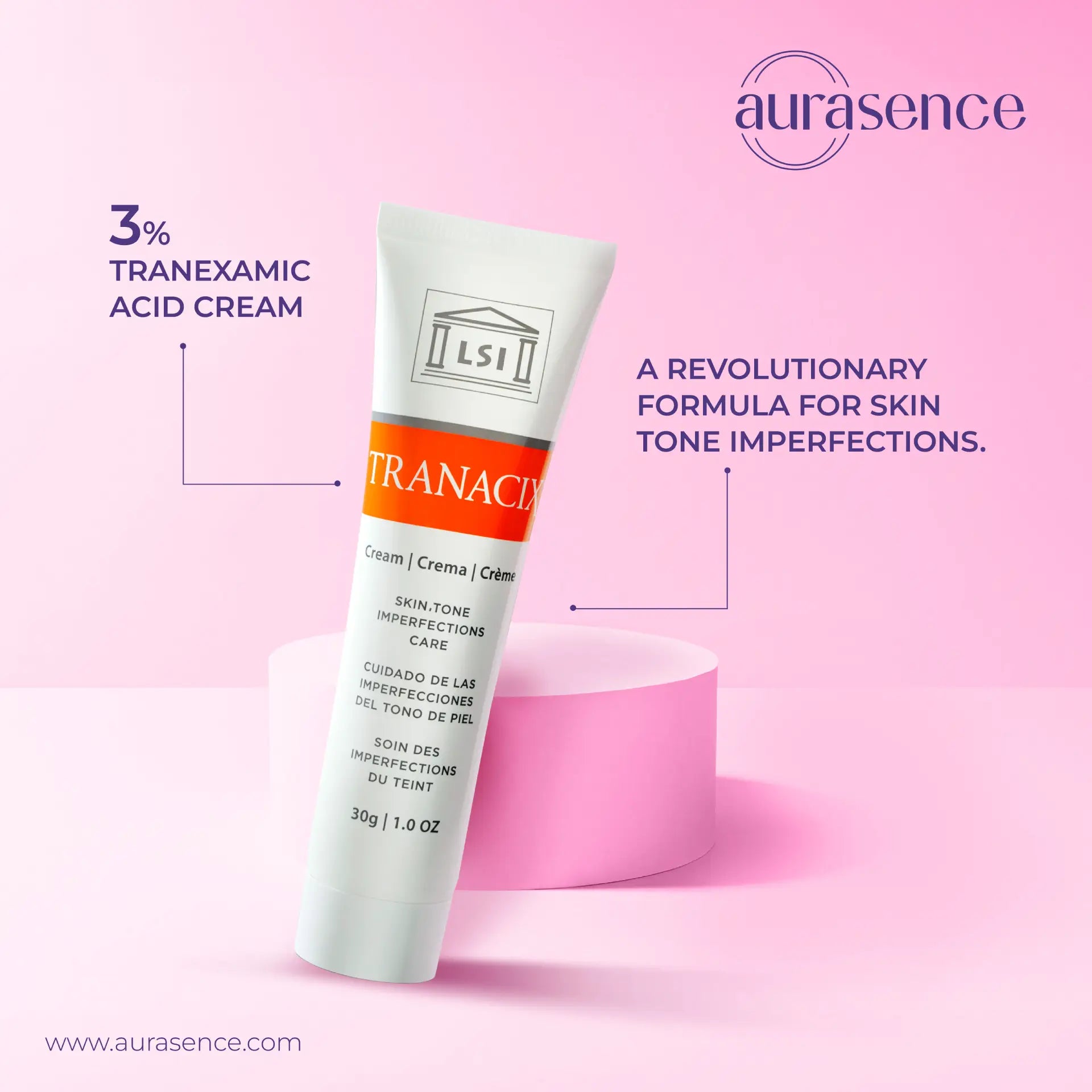 TRANACIX  Skin Tone Imperfections Care Cream with 3% Tranexamic acid | Reduces Melasma | Fades dark spots  – 30g