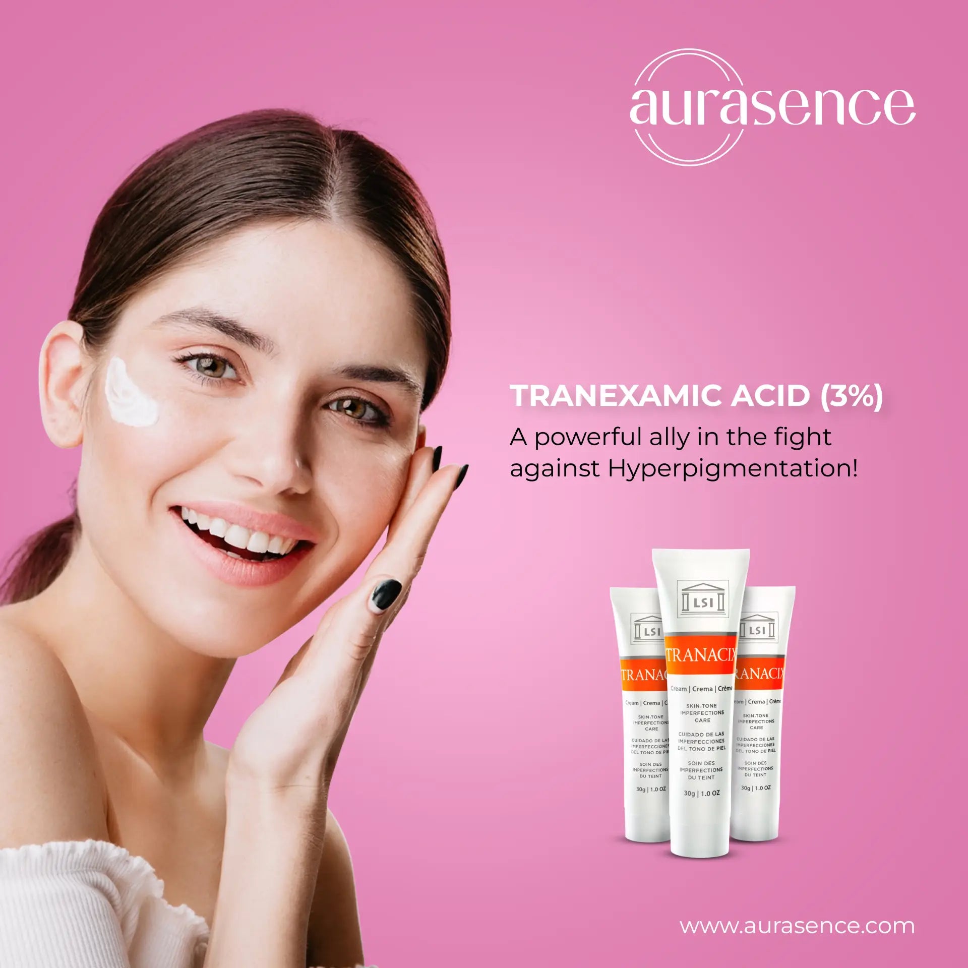 TRANACIX  Skin Tone Imperfections Care Cream with 3% Tranexamic acid | Reduces Melasma | Fades dark spots  – 30g
