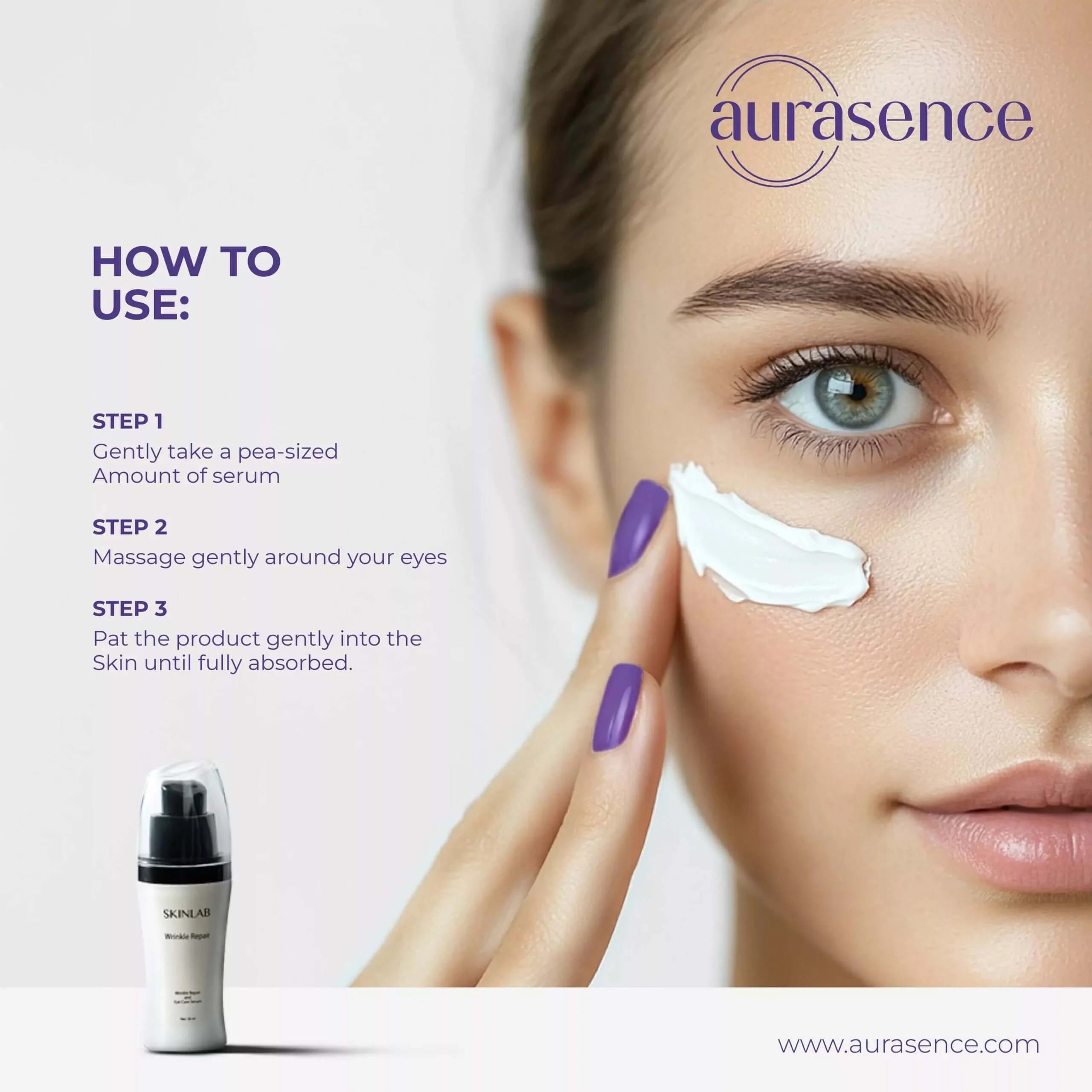 SKINLAB Wrinkle Repair Eye Care Serum | Hyaluronic Acid, Argireline, Glycerin| 30ml