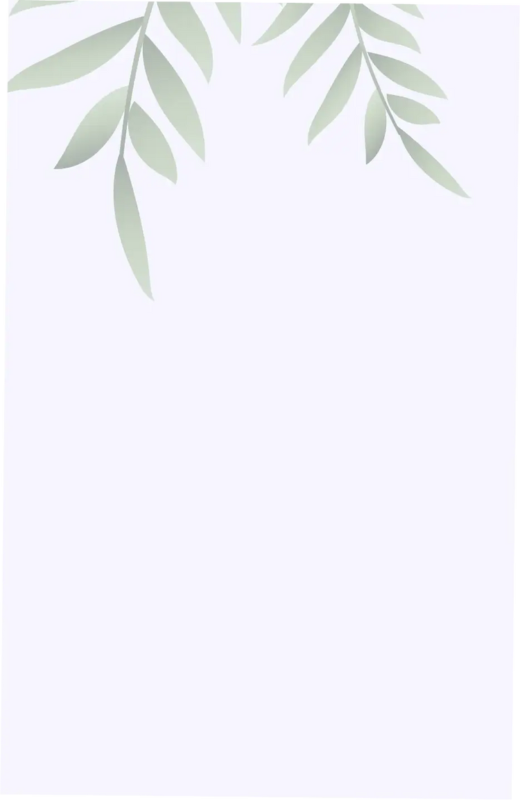 Light green leaves on a light gray background