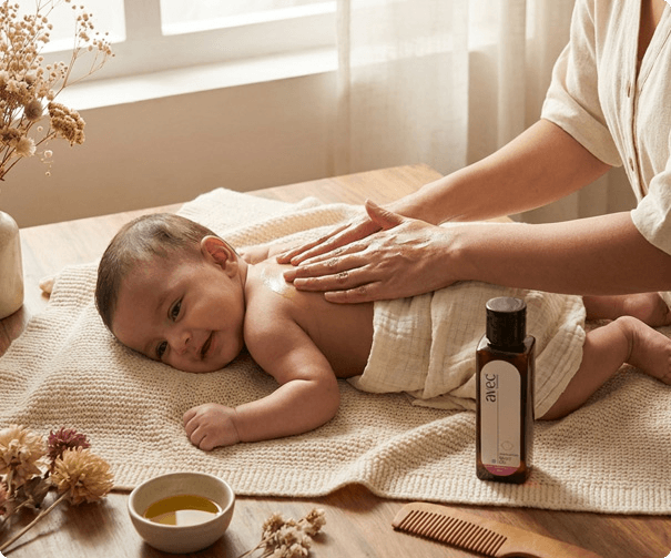 Daily Baby Massage for AVEC Dasapushpadi baby oil